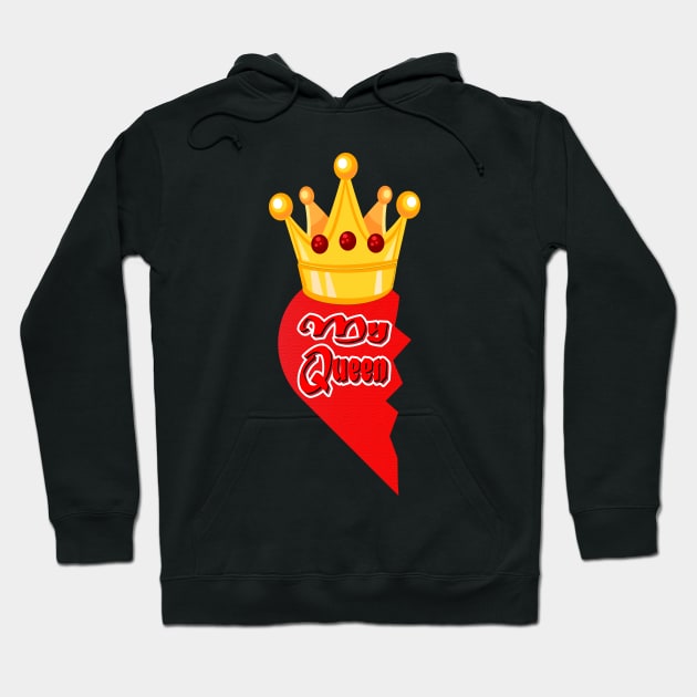 Queen & King Valentines Day for Her Hoodie by K0tK0tu